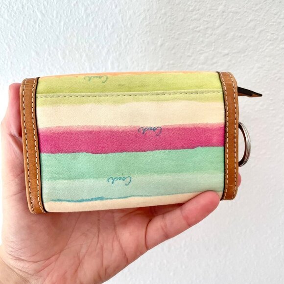 Vintage Coach Hampton Watercolor Stripe Shoulder Bag F11677 Wristlet Wallet Pouc - Picture 10 of 16